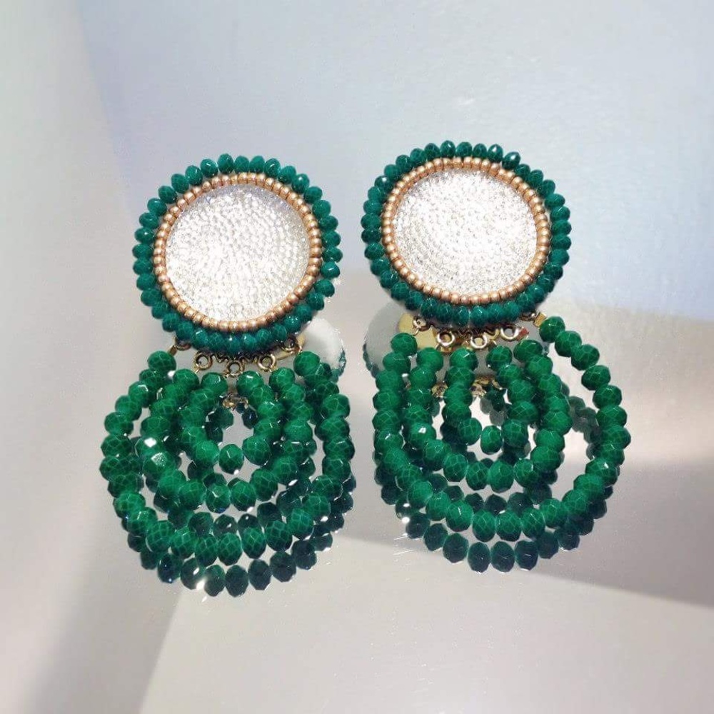 Custom Made Emerald green chandelier earrings